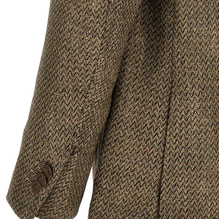 MAURIZIO MIRI Beige Alpaca Leather Blazer