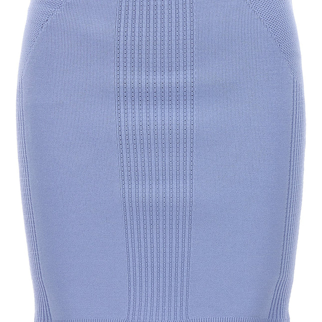 Hervé Léger Blue Viscose Long Skirt