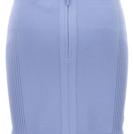 Hervé Léger Blue Viscose Long Skirt