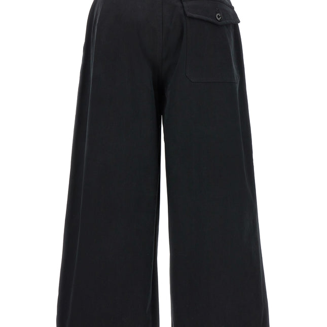CELLAR DOOR Black Cotton Casual Pants