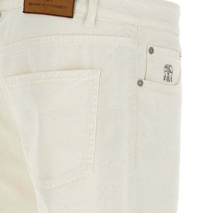Brunello Cucinelli White Cotton Jeans Denim