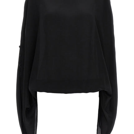 DI.LA3 PARI' Black Silk Blouse