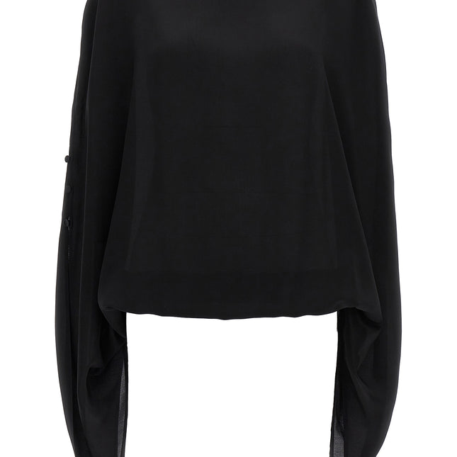 DI.LA3 PARI' Black Silk Blouse