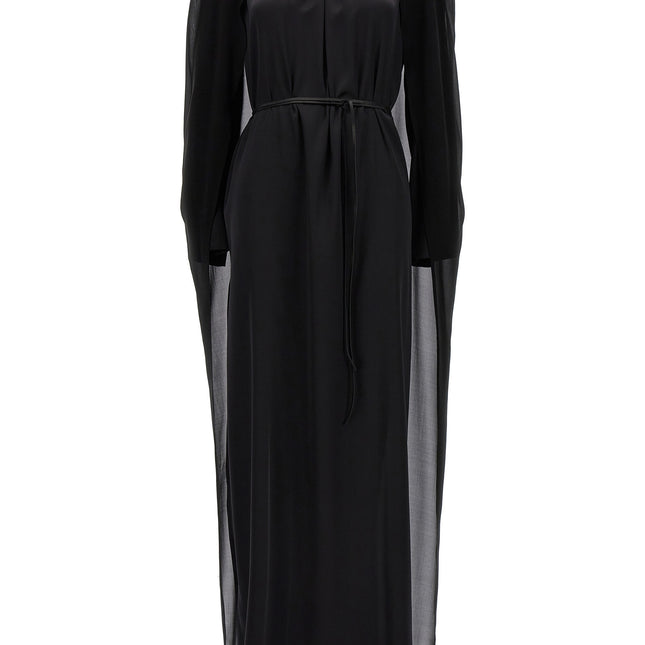 DI.LA3 PARI' Black Silk Long Dress