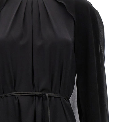 DI.LA3 PARI' Black Silk Long Dress