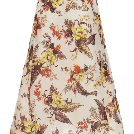 Zimmermann Multicolor Linen Midi Skirt