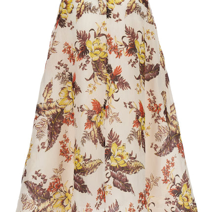 Zimmermann Multicolor Linen Midi Skirt