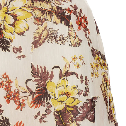 Zimmermann Multicolor Linen Midi Skirt