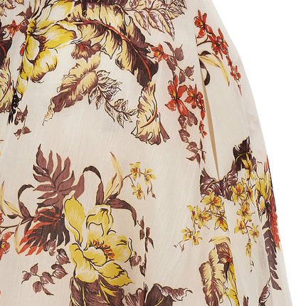 Zimmermann Multicolor Linen Midi Skirt
