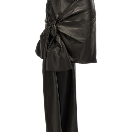 Alexander McQueen Black Lamb Leather Long Skirt