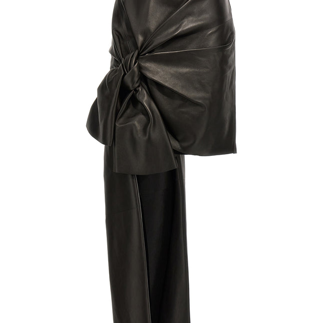 Alexander McQueen Black Lamb Leather Long Skirt