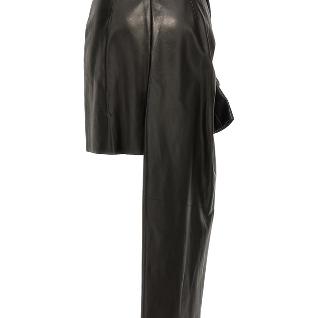 Alexander McQueen Black Lamb Leather Long Skirt