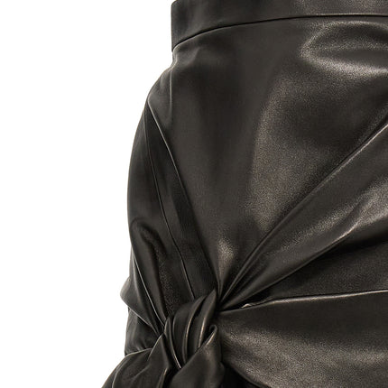 Alexander McQueen Black Lamb Leather Long Skirt