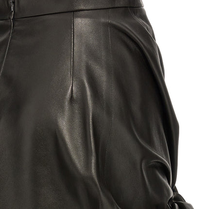 Alexander McQueen Black Lamb Leather Long Skirt