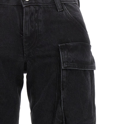 The Attico Black Cotton Cargo Pants
