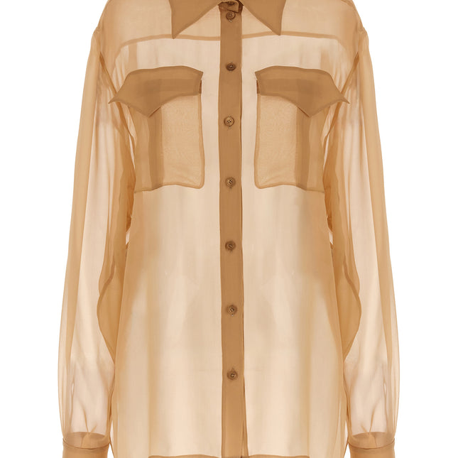 Alberta Ferretti Beige Silk Blouse