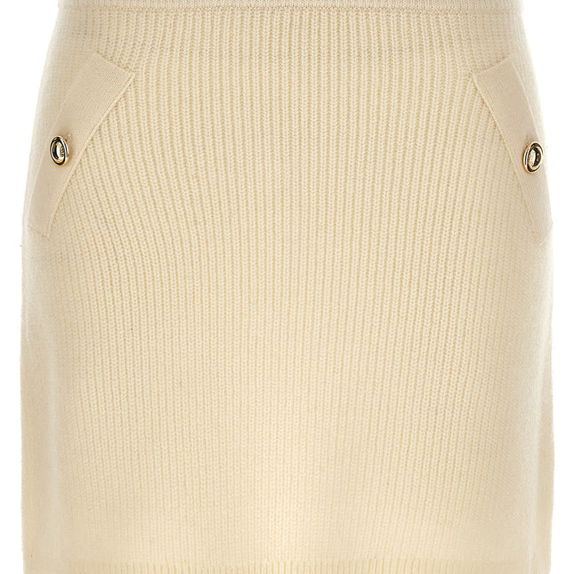 Michael Kors White Wool Long Skirt