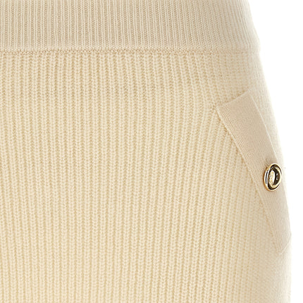 Michael Kors White Wool Long Skirt