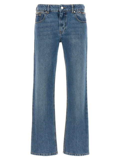 Stella McCartney Blue Cotton Cropped Jeans