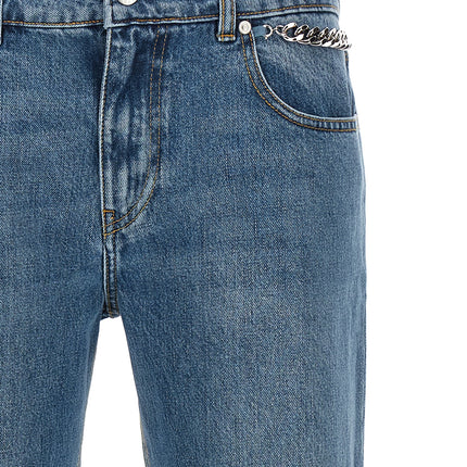 Stella McCartney Blue Cotton Cropped Jeans