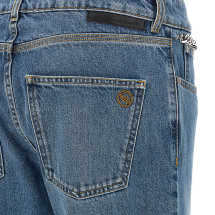 Stella McCartney Blue Cotton Cropped Jeans