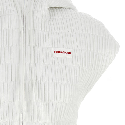 Ferragamo White Polyamide Sleeveless Jacket