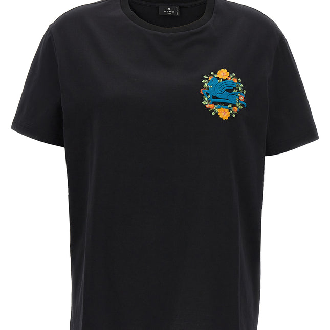 Etro Black Cotton T-Shirt