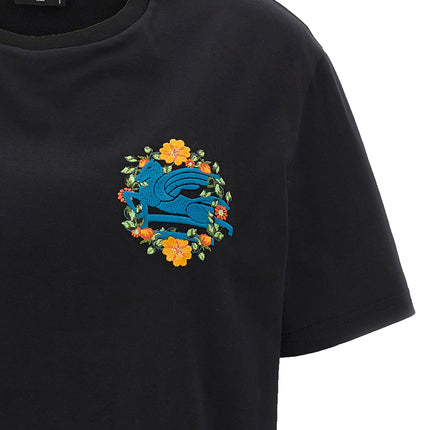 Etro Black Cotton T-Shirt