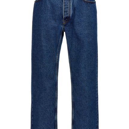 Palm Angels Blue Cotton Straight-Leg Jeans
