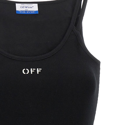 Off-White Black Cotton Short Dress
