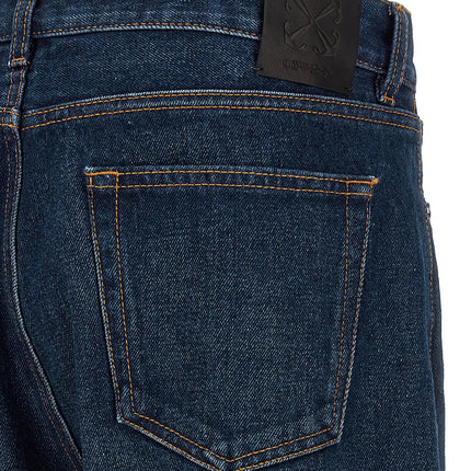 Off-White Blue Cotton Jeans Denim