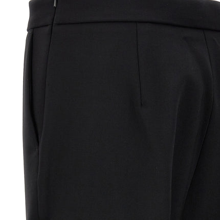 Max Mara Black Virgin Wool Cropped Pants