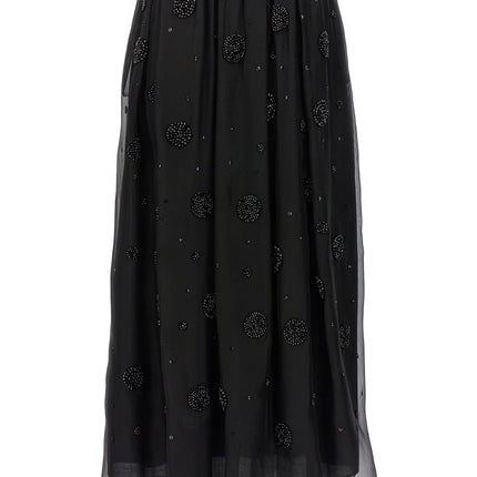 Max Mara Black Silk Midi Skirt
