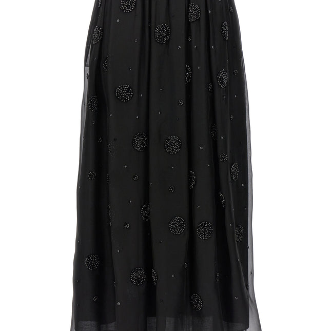 Max Mara Black Silk Midi Skirt