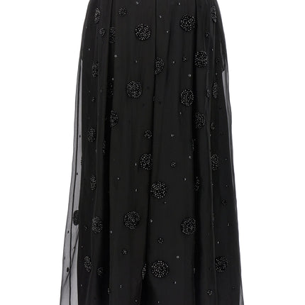 Max Mara Black Silk Midi Skirt