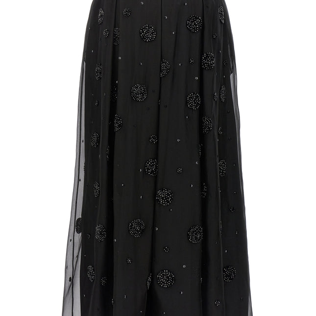 Max Mara Black Silk Midi Skirt