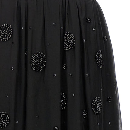 Max Mara Black Silk Midi Skirt