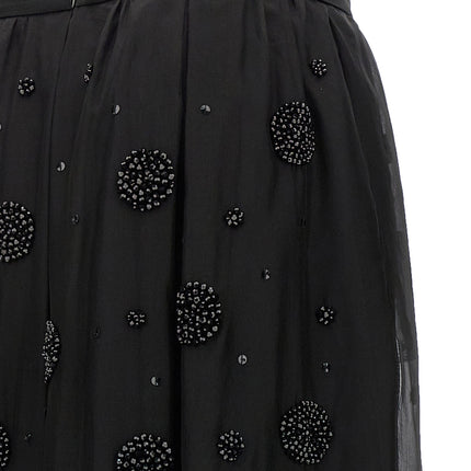 Max Mara Black Silk Midi Skirt