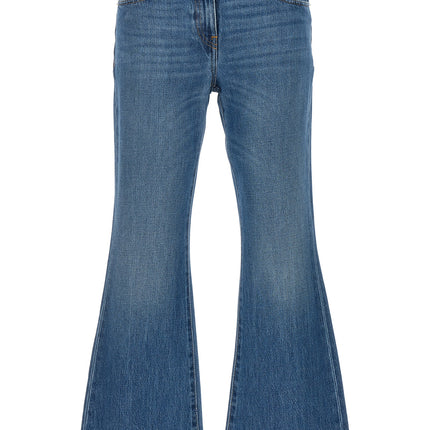Versace Blue Cotton Flared Jeans
