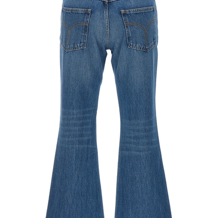 Versace Blue Cotton Flared Jeans