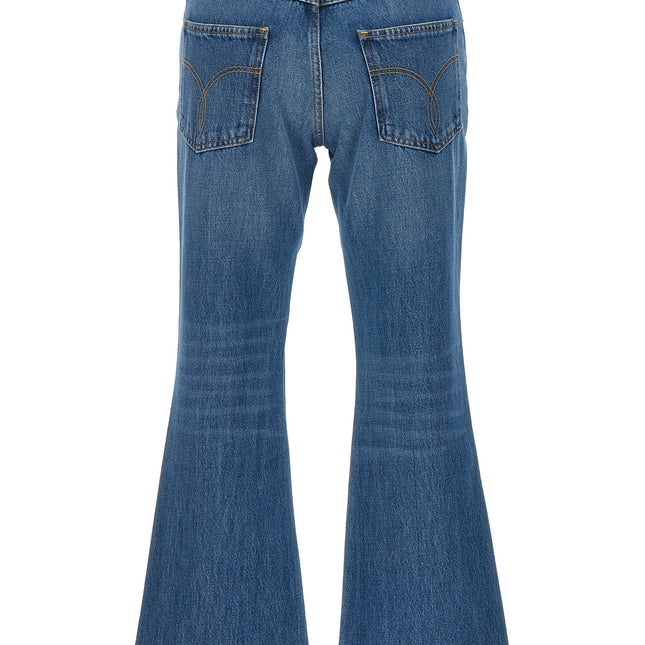 Versace Blue Cotton Flared Jeans