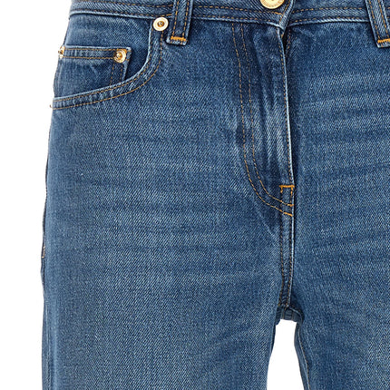 Versace Blue Cotton Flared Jeans