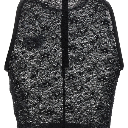 Alessandra Rich Black Polyamide Sleeveles T-Shirt