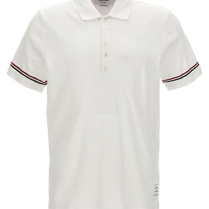 Thom Browne White Cotton Polo Shirt