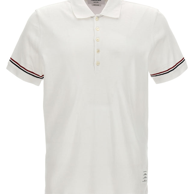 Thom Browne White Cotton Polo Shirt