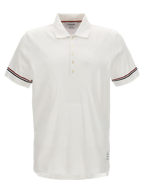Thom Browne White Cotton Polo Shirt