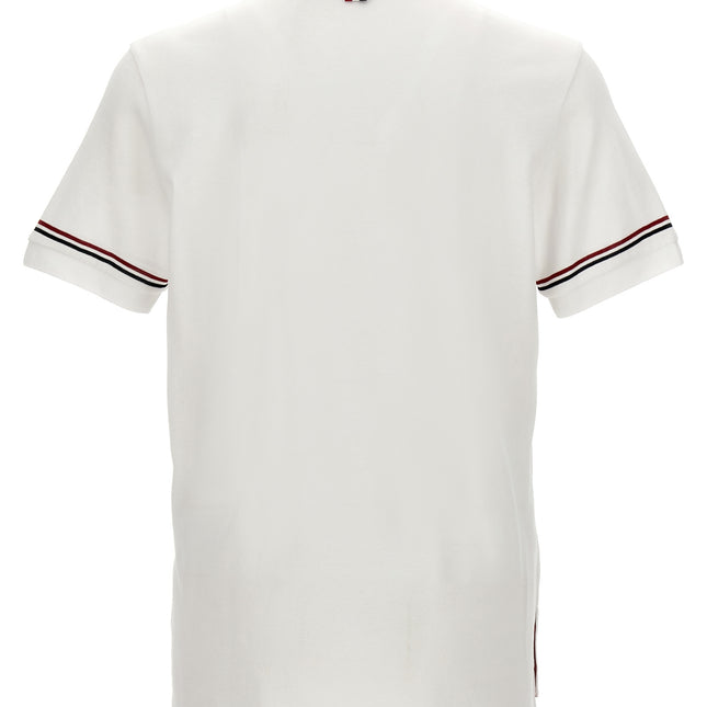 Thom Browne White Cotton Polo Shirt