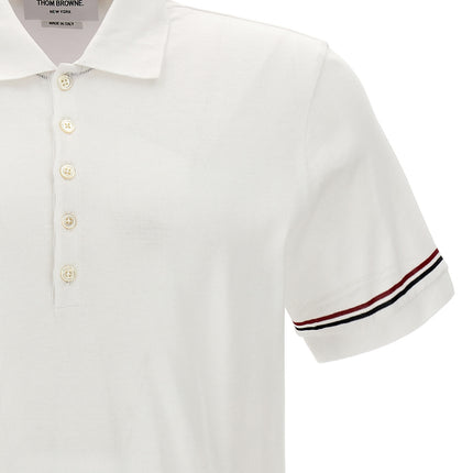 Thom Browne White Cotton Polo Shirt