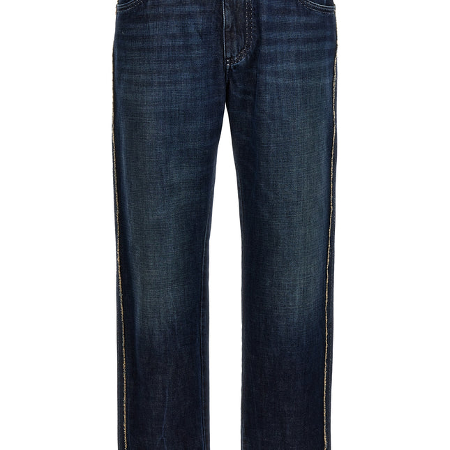 Dolce & Gabbana Blue Cotton Skinny Jeans