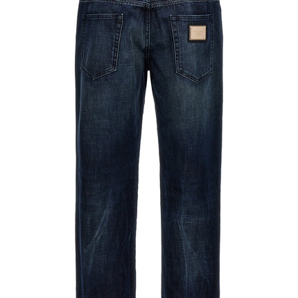 Dolce & Gabbana Blue Cotton Skinny Jeans